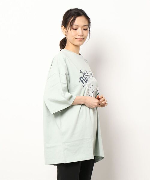 INDIAN(インディアン)の「★Bl★ネイティブロゴオーバーサイズTシャツ 半袖 / INDIAN(Tシャツ/カットソー・レディース・ホワイト/ブラック/ミント・MEDIUM/LARGE)」の4枚目の写真