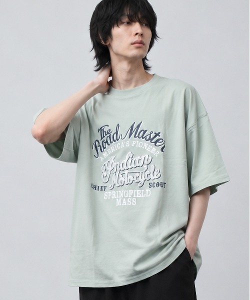 INDIAN(インディアン)の「★Bl★ネイティブロゴオーバーサイズTシャツ 半袖 / INDIAN(Tシャツ/カットソー・レディース・ホワイト/ブラック/ミント・MEDIUM/LARGE)」の3枚目の写真