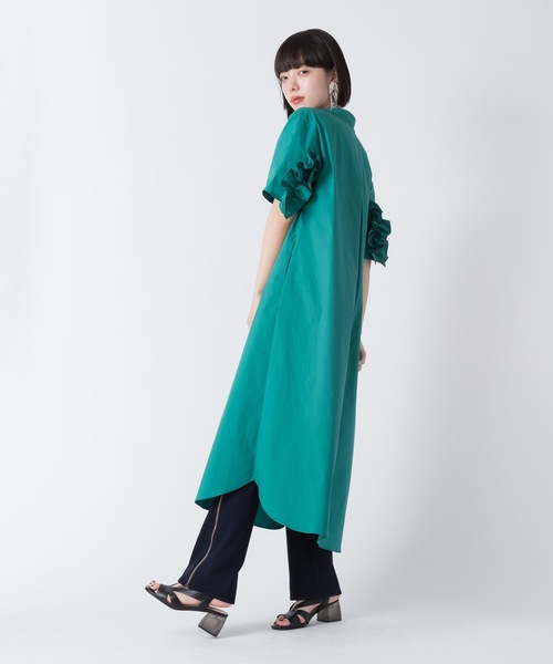 La SRIC（ラスリック）の「La SRIC / 半袖バックフリルOP（ワンピース・レディース・ベージュ/グリーン/ブルー・38）」の12枚目の写真