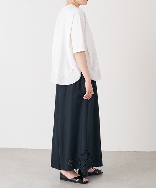 BEARDSLEY（ビアズリー）の「裾カット刺繍パンツ（その他パンツ・レディース・ブラック/ホワイト・1/0）」の6枚目の写真