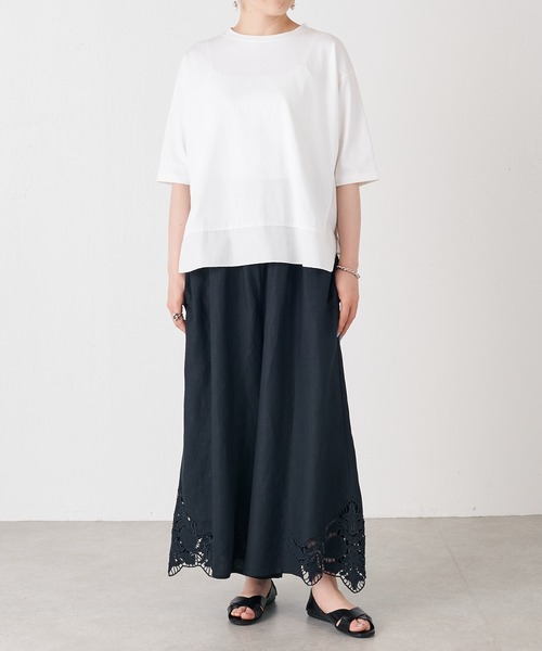 BEARDSLEY（ビアズリー）の「裾カット刺繍パンツ（その他パンツ・レディース・ブラック/ホワイト・1/0）」の5枚目の写真