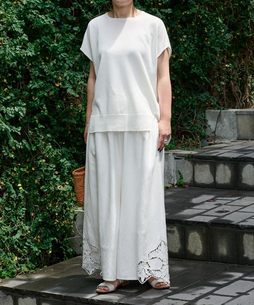 BEARDSLEY（ビアズリー）の「裾カット刺繍パンツ（その他パンツ・レディース・ブラック/ホワイト・1/0）」の18枚目の写真