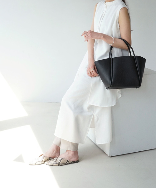 IAMUSE(アイアミューズ)の「シンプルトートバッグ S0070【IAMUSE】(トートバッグ・レディース・ホワイト/ブラック・FREE)」の7枚目の写真