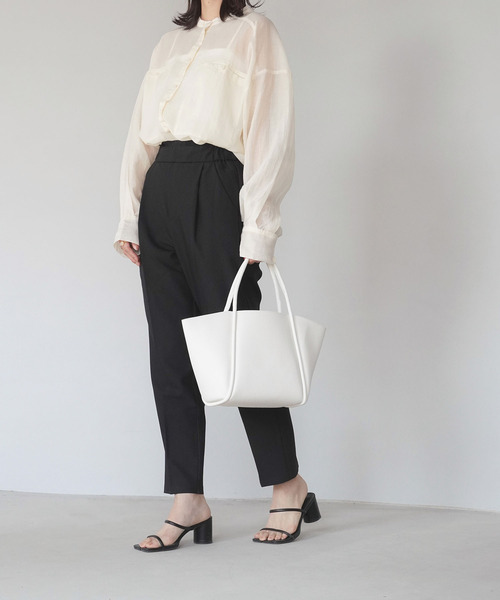 IAMUSE(アイアミューズ)の「シンプルトートバッグ S0070【IAMUSE】(トートバッグ・レディース・ホワイト/ブラック・FREE)」の10枚目の写真