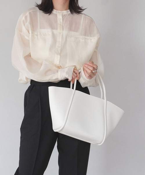 IAMUSE(アイアミューズ)の「シンプルトートバッグ S0070【IAMUSE】(トートバッグ・レディース・ホワイト/ブラック・FREE)」の11枚目の写真