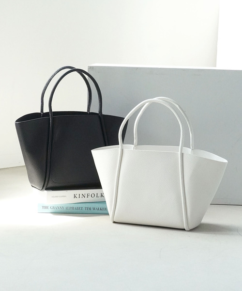 IAMUSE(アイアミューズ)の「シンプルトートバッグ S0070【IAMUSE】(トートバッグ・レディース・ホワイト/ブラック・FREE)」の12枚目の写真