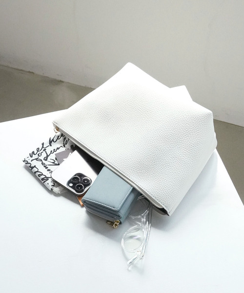 IAMUSE(アイアミューズ)の「シンプルトートバッグ S0070【IAMUSE】(トートバッグ・レディース・ホワイト/ブラック・FREE)」の15枚目の写真