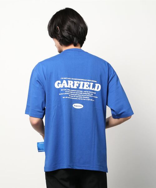 B ONE SOUL（ビーワンソウル）の「【GARFIELD/ガーフィールド】タイポグラフィ バックデザインプリントTシャツ（Tシャツ/カットソー・メンズ・ブラック/ブルー/ホワイト・M/L）」の6枚目の写真
