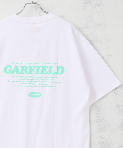 B ONE SOUL（ビーワンソウル）の「【GARFIELD/ガーフィールド】タイポグラフィ バックデザインプリントTシャツ（Tシャツ/カットソー・メンズ・ブラック/ブルー/ホワイト・M/L）」の2枚目の写真