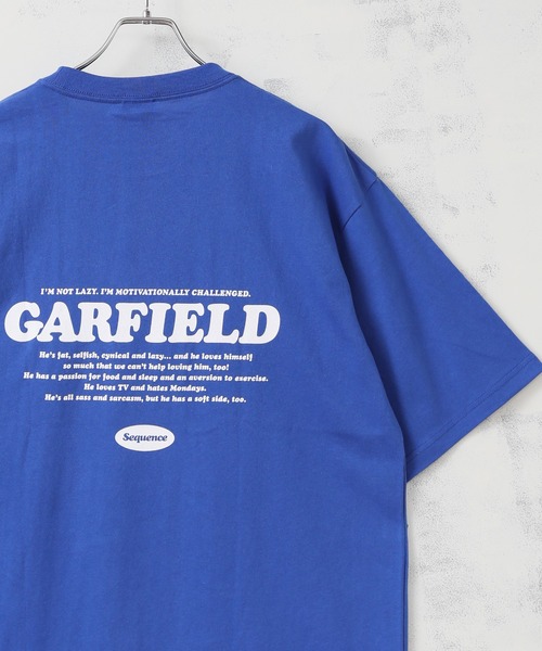 B ONE SOUL（ビーワンソウル）の「【GARFIELD/ガーフィールド】タイポグラフィ バックデザインプリントTシャツ（Tシャツ/カットソー・メンズ・ブラック/ブルー/ホワイト・M/L）」の3枚目の写真