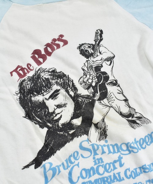 VINTAGE(ヴィンテージ)の「【ヴィンテージ古着】BRUCE SPRINGSTEEN / ブルース・スプリングスティーン 3/4 ラグランスリーブTシャツ(Tシャツ/カットソー・メンズ・ホワイト・MEDIUM)」の4枚目の写真