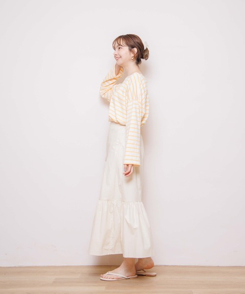 flower（フラワー）の「タックギャザースカート（スカート・レディース・ホワイト/アイボリー・FREE）」の6枚目の写真