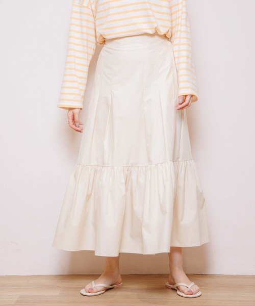 flower（フラワー）の「タックギャザースカート（スカート・レディース・ホワイト/アイボリー・FREE）」の8枚目の写真