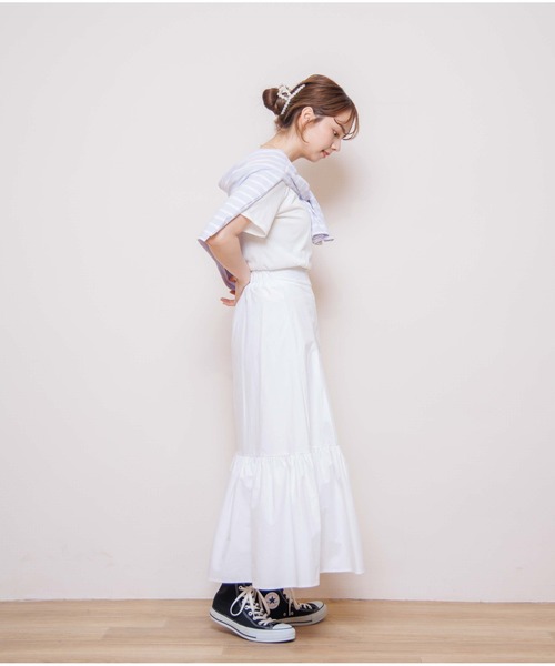 flower（フラワー）の「タックギャザースカート（スカート・レディース・ホワイト/アイボリー・FREE）」の14枚目の写真