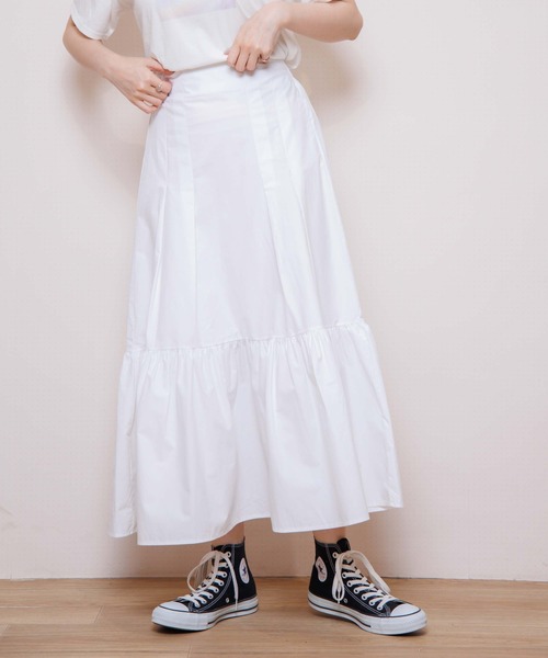 flower（フラワー）の「タックギャザースカート（スカート・レディース・ホワイト/アイボリー・FREE）」の17枚目の写真