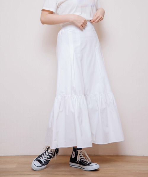 flower（フラワー）の「タックギャザースカート（スカート・レディース・ホワイト/アイボリー・FREE）」の18枚目の写真