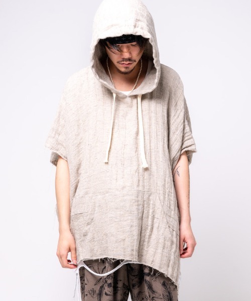 EFFECTEN(エフェクテン)の「mpa2901-raminen asymmetry poncho hoodie ポンチョフーディー(ポンチョ・メンズ・オートミール・FREE)」の9枚目の写真