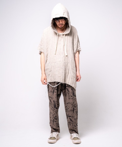 EFFECTEN(エフェクテン)の「mpa2901-raminen asymmetry poncho hoodie ポンチョフーディー(ポンチョ・メンズ・オートミール・FREE)」の5枚目の写真