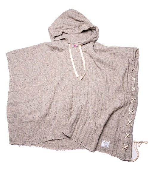 EFFECTEN(エフェクテン)の「mpa2901-raminen asymmetry poncho hoodie ポンチョフーディー(ポンチョ・メンズ・オートミール・FREE)」の4枚目の写真