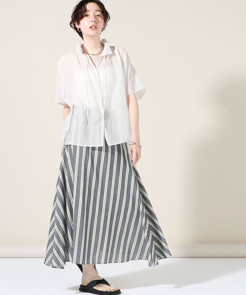 NOLLEY’S(ノーリーズ)の「シアー楊柳フリル衿ブラウス(シャツ/ブラウス・レディース・ブルー/ブラック/ライトグレー・FREE)」の13枚目の写真