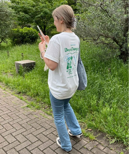 byYOUANCE（バイユアンス）の「SZK×byYOUANCEプリントTシャツ（Tシャツ/カットソー・レディース・グリーン系その他/ライトピンク/ホワイト/サックスブルー・FREE）」の12枚目の写真