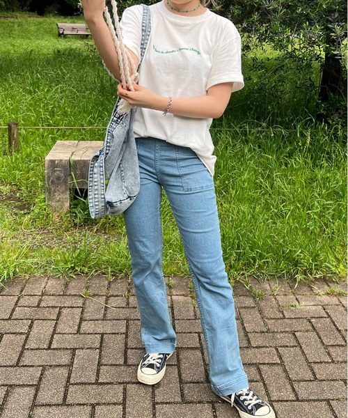 byYOUANCE（バイユアンス）の「SZK×byYOUANCEプリントTシャツ（Tシャツ/カットソー・レディース・グリーン系その他/ライトピンク/ホワイト/サックスブルー・FREE）」の14枚目の写真