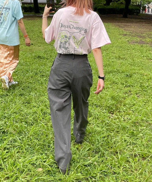 byYOUANCE（バイユアンス）の「SZK×byYOUANCEプリントTシャツ（Tシャツ/カットソー・レディース・グリーン系その他/ライトピンク/ホワイト/サックスブルー・FREE）」の7枚目の写真