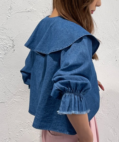 apres jour mignon(アプレジュールミニョン)の「デニムブラウス【ZOZOTOWN限定アイテム】(シャツ/ブラウス・レディース・ブルー/ダークブルー・フリー/X-LARGE)」の15枚目の写真