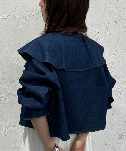 apres jour mignon(アプレジュールミニョン)の「デニムブラウス【ZOZOTOWN限定アイテム】(シャツ/ブラウス・レディース・ブルー/ダークブルー・フリー/X-LARGE)」の14枚目の写真