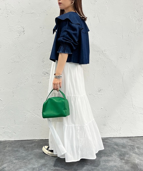 apres jour mignon(アプレジュールミニョン)の「デニムブラウス【ZOZOTOWN限定アイテム】(シャツ/ブラウス・レディース・ブルー/ダークブルー・フリー/X-LARGE)」の4枚目の写真