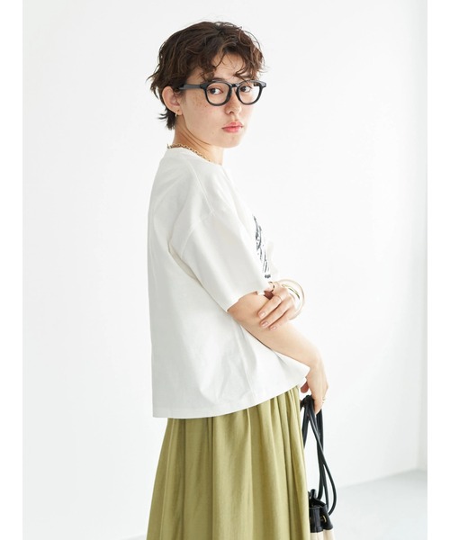 earth music&ecology(アースミュージックアンドエコロジー)の「yummy ショートTシャツ(Tシャツ/カットソー・レディース・チャコールグレー/オフホワイト/サックスブルー/ラベンダー・FREE)」の20枚目の写真
