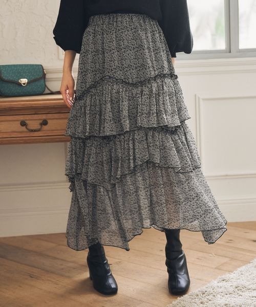 新品】マーレット ラップ ティアードスカート アシンメトリー Marlett mysty woman（ミスティウーマン）の「アシンメトリーティアード