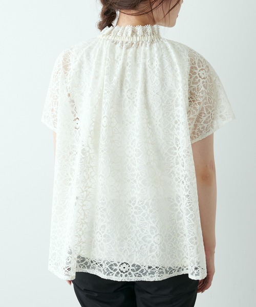 PUAL CE CIN（ピュアルセシン）の「清潔感と品の良さが漂う華やぎレースブラウス（シャツ/ブラウス・レディース・ブラック/アイボリー・FREE）」の19枚目の写真
