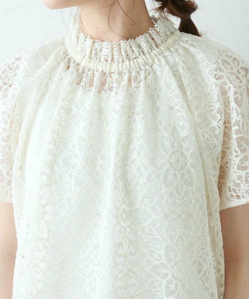 PUAL CE CIN（ピュアルセシン）の「清潔感と品の良さが漂う華やぎレースブラウス（シャツ/ブラウス・レディース・ブラック/アイボリー・FREE）」の16枚目の写真
