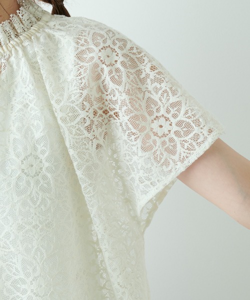 PUAL CE CIN（ピュアルセシン）の「清潔感と品の良さが漂う華やぎレースブラウス（シャツ/ブラウス・レディース・ブラック/アイボリー・FREE）」の17枚目の写真