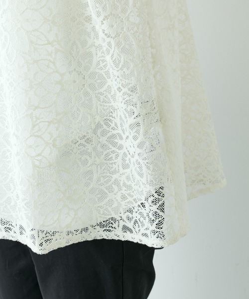 PUAL CE CIN（ピュアルセシン）の「清潔感と品の良さが漂う華やぎレースブラウス（シャツ/ブラウス・レディース・ブラック/アイボリー・FREE）」の18枚目の写真