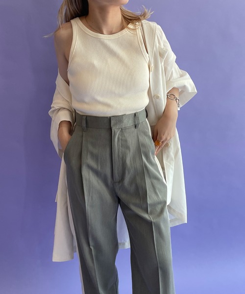 w closet（ダブルクローゼット）の「【2WAY】アメリカンスリーブタンクトップ（タンクトップ・レディース・ブラック/アイボリー/ラベンダー・FREE）」の8枚目の写真