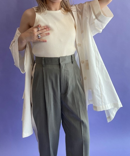 w closet（ダブルクローゼット）の「【2WAY】アメリカンスリーブタンクトップ（タンクトップ・レディース・ブラック/アイボリー/ラベンダー・FREE）」の11枚目の写真