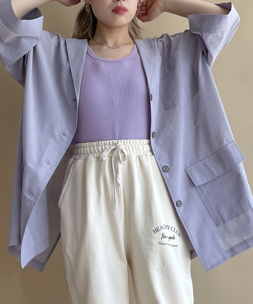 w closet（ダブルクローゼット）の「【2WAY】アメリカンスリーブタンクトップ（タンクトップ・レディース・ブラック/アイボリー/ラベンダー・FREE）」の13枚目の写真