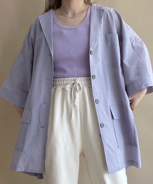 w closet（ダブルクローゼット）の「【2WAY】アメリカンスリーブタンクトップ（タンクトップ・レディース・ブラック/アイボリー/ラベンダー・FREE）」の16枚目の写真