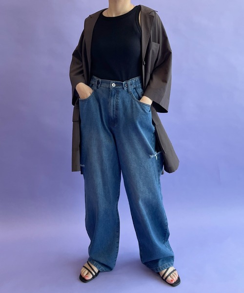 w closet（ダブルクローゼット）の「【2WAY】アメリカンスリーブタンクトップ（タンクトップ・レディース・ブラック/アイボリー/ラベンダー・FREE）」の17枚目の写真