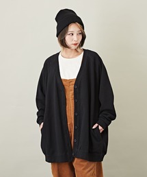 CUBE SUGAR | WEB限定スウェット配色ステッチ長袖カーディガン(カーディガン/ボレロ)