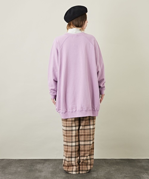 CUBE SUGAR（キューブシュガー）の「WEB限定スウェット配色ステッチ長袖カーディガン（カーディガン/ボレロ・レディース・パープル/ブラック/グレイッシュベージュ・M）」の17枚目の写真