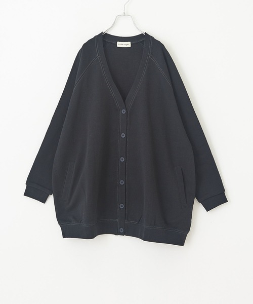CUBE SUGAR（キューブシュガー）の「WEB限定スウェット配色ステッチ長袖カーディガン（カーディガン/ボレロ・レディース・パープル/ブラック/グレイッシュベージュ・M）」の20枚目の写真