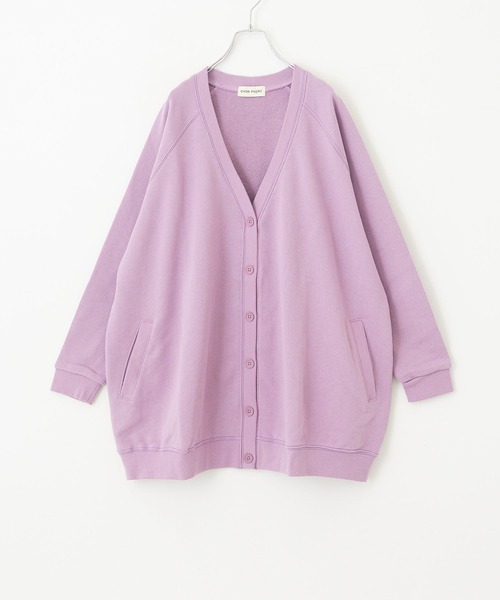 CUBE SUGAR（キューブシュガー）の「WEB限定スウェット配色ステッチ長袖カーディガン（カーディガン/ボレロ・レディース・パープル/ブラック/グレイッシュベージュ・M）」の16枚目の写真