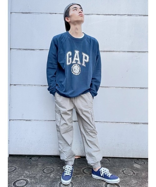 GAP スウェット GAP トレーナー スウェット リラックス GAPロゴ ハーフジップ