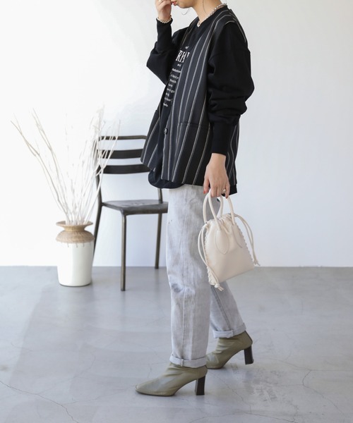 frames RAY CASSIN（フレームスレイカズン）の「WEB限定 ノーカラーストライプジレ セットアップ着用可（ベスト・レディース・ブラック系/グレー系・FREE）」の9枚目の写真