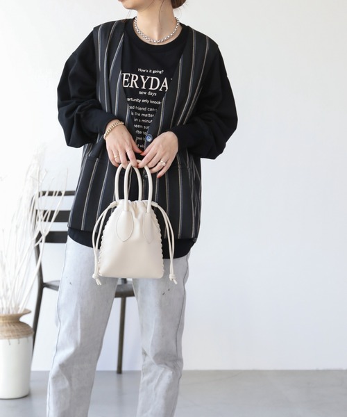 frames RAY CASSIN（フレームスレイカズン）の「WEB限定 ノーカラーストライプジレ セットアップ着用可（ベスト・レディース・ブラック系/グレー系・FREE）」の11枚目の写真