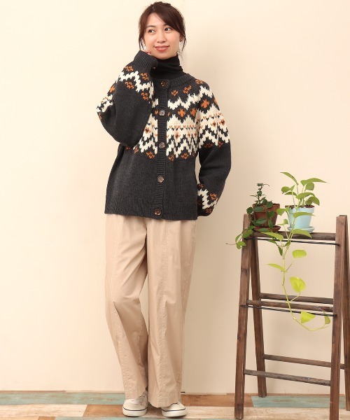 チチカカ（チチカカ）の「キカ求心ニットカーディガン（カーディガン/ボレロ・レディース・グレー/オフホワイト/ブラック・FREE）」の6枚目の写真