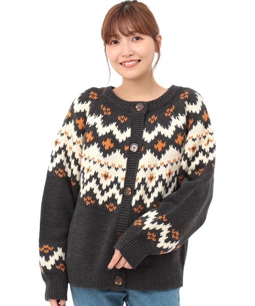 チチカカ（チチカカ）の「キカ求心ニットカーディガン（カーディガン/ボレロ・レディース・グレー/オフホワイト/ブラック・FREE）」の11枚目の写真